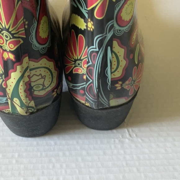 Nomad Black and Red  Rain Boots cowgirl western festival - Picture 3 of 4